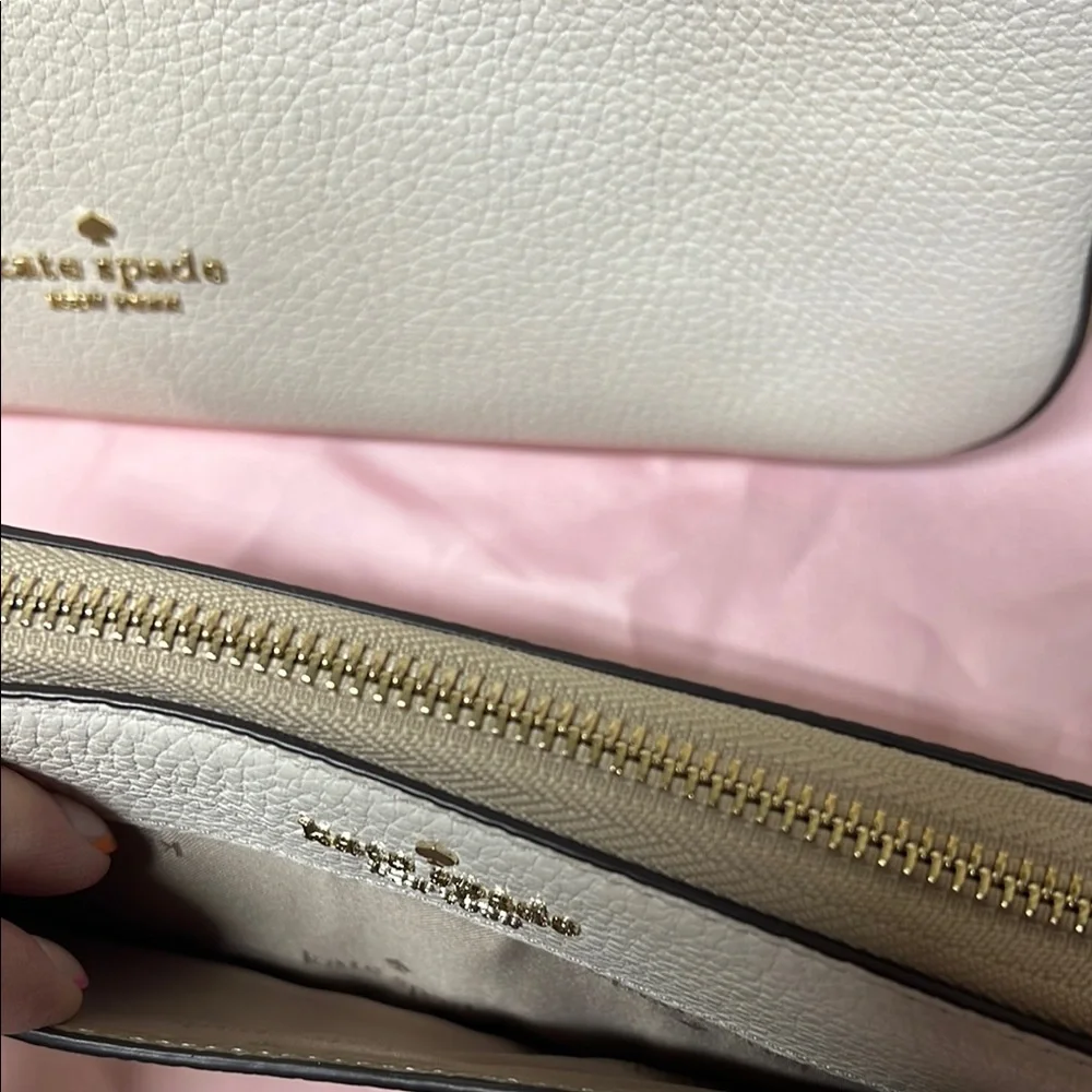 Kate Spade Leila‎ Light Sand Leather Triple Compartment Satchel Bag & wallet Set